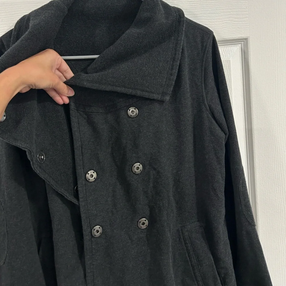 Lululemon Gratitude Wrap Double Breasted Jacket Pea Coat Charcoal Gray Size 8
